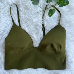 Free people olive green sports bra size small